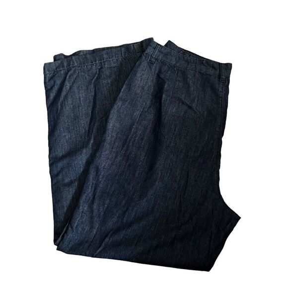 FRAME Oleat Wide Leg Denim Chino Pants Dark Rinse Wash Size 31 NWT - Picture 4 of 13